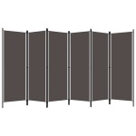 vidaXL Paravan de cameră cu 6 panouri, antracit, 300 x 180 cm vidaXL Paravan de cameră cu 6 panouri, antracit, 300 x 180 cm