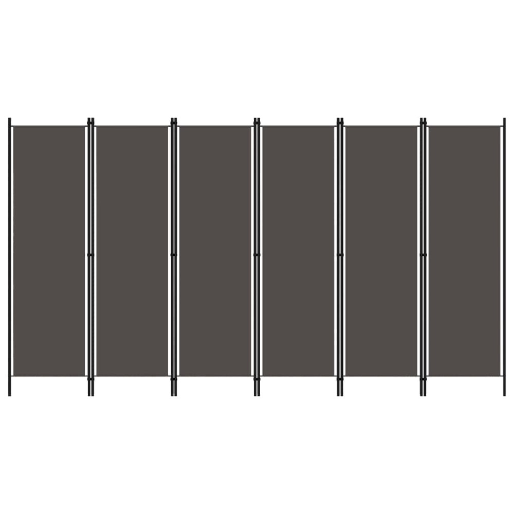 vidaXL Paravan de cameră cu 6 panouri, antracit, 300 x 180 cm