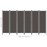 vidaXL Paravan de cameră cu 6 panouri, antracit, 300 x 180 cm vidaXL Paravan de cameră cu 6 panouri, antracit, 300 x 180 cm