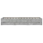 vidaXL Cadru de pat cu sertare, gri beton, 100x200 cm, lemn prelucrat vidaXL Cadru de pat cu sertare, gri beton, 100x200 cm, lemn prelucrat