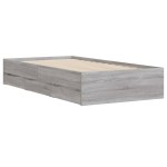 vidaXL Cadru de pat cu sertare gri sonoma 100x200 cm lemn prelucrat