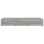 vidaXL Cadru de pat cu sertare gri sonoma 100x200 cm lemn prelucrat