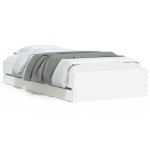 vidaXL Cadru de pat cu sertare, alb, 90x200 cm, lemn prelucrat vidaXL Cadru de pat cu sertare, alb, 90x200 cm, lemn prelucrat