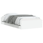 vidaXL Cadru de pat cu sertare, alb, 90x200 cm, lemn prelucrat vidaXL Cadru de pat cu sertare, alb, 90x200 cm, lemn prelucrat