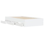 vidaXL Cadru de pat cu sertare, alb, 90x200 cm, lemn prelucrat vidaXL Cadru de pat cu sertare, alb, 90x200 cm, lemn prelucrat