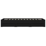 vidaXL Cadru de pat cu sertare, negru, 90x200 cm, lemn prelucrat vidaXL Cadru de pat cu sertare, negru, 90x200 cm, lemn prelucrat