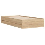 vidaXL Cadru de pat cu sertare stejar sonoma 90x200 cm lemn prelucrat