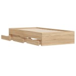 vidaXL Cadru de pat cu sertare stejar sonoma 90x200 cm lemn prelucrat
