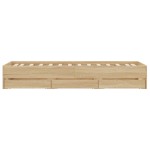 vidaXL Cadru de pat cu sertare stejar sonoma 90x200 cm lemn prelucrat
