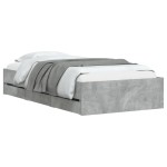 vidaXL Cadru de pat cu sertare, gri beton, 90x200 cm, lemn prelucrat vidaXL Cadru de pat cu sertare, gri beton, 90x200 cm, lemn prelucrat