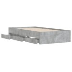vidaXL Cadru de pat cu sertare, gri beton, 90x200 cm, lemn prelucrat vidaXL Cadru de pat cu sertare, gri beton, 90x200 cm, lemn prelucrat