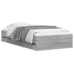 vidaXL Cadru de pat cu sertare gri sonoma 90x200 cm lemn prelucrat