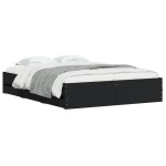 vidaXL Cadru de pat cu sertare, negru, 140x190 cm, lemn prelucrat vidaXL Cadru de pat cu sertare, negru, 140x190 cm, lemn prelucrat