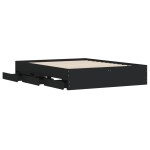 vidaXL Cadru de pat cu sertare, negru, 140x190 cm, lemn prelucrat vidaXL Cadru de pat cu sertare, negru, 140x190 cm, lemn prelucrat