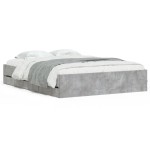 vidaXL Cadru de pat cu sertare, gri beton, 140x190 cm, lemn prelucrat vidaXL Cadru de pat cu sertare, gri beton, 140x190 cm, lemn prelucrat