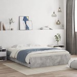 vidaXL Cadru de pat cu sertare, gri beton, 140x190 cm, lemn prelucrat vidaXL Cadru de pat cu sertare, gri beton, 140x190 cm, lemn prelucrat