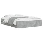 vidaXL Cadru de pat cu sertare, gri beton, 140x190 cm, lemn prelucrat vidaXL Cadru de pat cu sertare, gri beton, 140x190 cm, lemn prelucrat