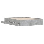 vidaXL Cadru de pat cu sertare, gri beton, 140x190 cm, lemn prelucrat vidaXL Cadru de pat cu sertare, gri beton, 140x190 cm, lemn prelucrat