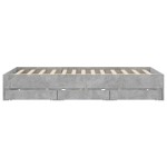 vidaXL Cadru de pat cu sertare, gri beton, 140x190 cm, lemn prelucrat vidaXL Cadru de pat cu sertare, gri beton, 140x190 cm, lemn prelucrat