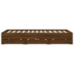 vidaXL Cadru de pat cu sertare, stejar maro, 140x190 cm lemn prelucrat vidaXL Cadru de pat cu sertare, stejar maro, 140x190 cm lemn prelucrat