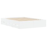 vidaXL Cadru de pat cu sertare, alb, 135x190 cm, lemn prelucrat vidaXL Cadru de pat cu sertare, alb, 135x190 cm, lemn prelucrat