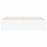 vidaXL Cadru de pat cu sertare, alb, 135x190 cm, lemn prelucrat vidaXL Cadru de pat cu sertare, alb, 135x190 cm, lemn prelucrat