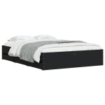 vidaXL Cadru de pat cu sertare, negru, 135x190 cm, lemn prelucrat vidaXL Cadru de pat cu sertare, negru, 135x190 cm, lemn prelucrat