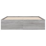 vidaXL Cadru de pat cu sertare, gri sonoma, 135x190 cm, lemn prelucrat
