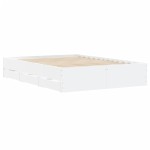 vidaXL Cadru de pat cu sertare, alb, 120x190 cm, lemn prelucrat vidaXL Cadru de pat cu sertare, alb, 120x190 cm, lemn prelucrat