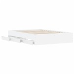 vidaXL Cadru de pat cu sertare, alb, 120x190 cm, lemn prelucrat vidaXL Cadru de pat cu sertare, alb, 120x190 cm, lemn prelucrat