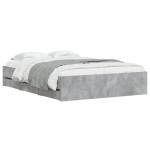 vidaXL Cadru de pat cu sertare, gri beton, 120x190 cm, lemn prelucrat vidaXL Cadru de pat cu sertare, gri beton, 120x190 cm, lemn prelucrat