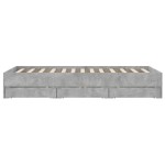 vidaXL Cadru de pat cu sertare, gri beton, 120x190 cm, lemn prelucrat vidaXL Cadru de pat cu sertare, gri beton, 120x190 cm, lemn prelucrat