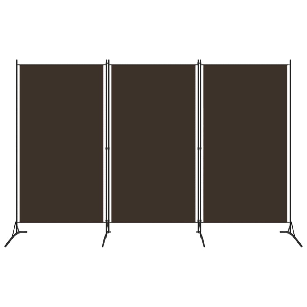 vidaXL Paravan de cameră cu 3 panouri, maro, 260 x 180 cm, textil