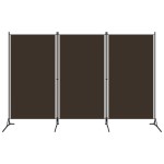 vidaXL Paravan de cameră cu 3 panouri, maro, 260 x 180 cm, textil vidaXL Paravan de cameră cu 3 panouri, maro, 260 x 180 cm, textil