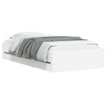 vidaXL Cadru de pat cu sertare, alb, 90x190 cm, lemn prelucrat vidaXL Cadru de pat cu sertare, alb, 90x190 cm, lemn prelucrat