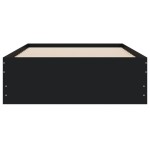 vidaXL Cadru de pat cu sertare, negru, 90x190 cm, lemn prelucrat