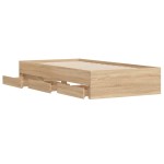 vidaXL Cadru de pat cu sertare stejar sonoma 90x190 cm lemn prelucrat