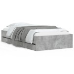 vidaXL Cadru de pat cu sertare, gri beton, 90x190 cm, lemn prelucrat vidaXL Cadru de pat cu sertare, gri beton, 90x190 cm, lemn prelucrat