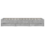vidaXL Cadru de pat cu sertare, gri beton, 90x190 cm, lemn prelucrat vidaXL Cadru de pat cu sertare, gri beton, 90x190 cm, lemn prelucrat