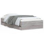 vidaXL Cadru de pat cu sertare gri sonoma 90x190 cm lemn prelucrat