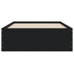 vidaXL Cadru de pat cu sertare, negru, 75x190 cm, lemn prelucrat