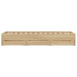 vidaXL Cadru de pat cu sertare stejar sonoma 75x190 cm lemn prelucrat
