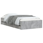 vidaXL Cadru de pat cu sertare, gri beton, 75x190 cm, lemn prelucrat