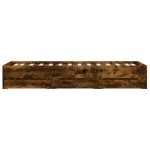 vidaXL Cadru de pat cu sertare stejar fumuriu 75x190 cm lemn prelucrat