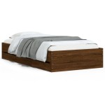 vidaXL Cadru de pat cu sertare stejar maro 75x190 cm lemn prelucrat