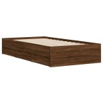 vidaXL Cadru de pat cu sertare stejar maro 75x190 cm lemn prelucrat