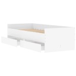 vidaXL Cadru de pat cu sertare, alb, 100x200 cm vidaXL Cadru de pat cu sertare, alb, 100x200 cm