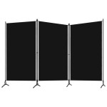 vidaXL Paravan de cameră cu 3 panouri, negru, 260 x 180 cm, textil vidaXL Paravan de cameră cu 3 panouri, negru, 260 x 180 cm, textil