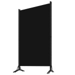 vidaXL Paravan de cameră cu 3 panouri, negru, 260 x 180 cm, textil vidaXL Paravan de cameră cu 3 panouri, negru, 260 x 180 cm, textil