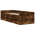vidaXL Cadru de pat cu sertare, stejar fumuriu, 100x200 cm